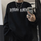 Retro Printed Plush Gothic Pullover