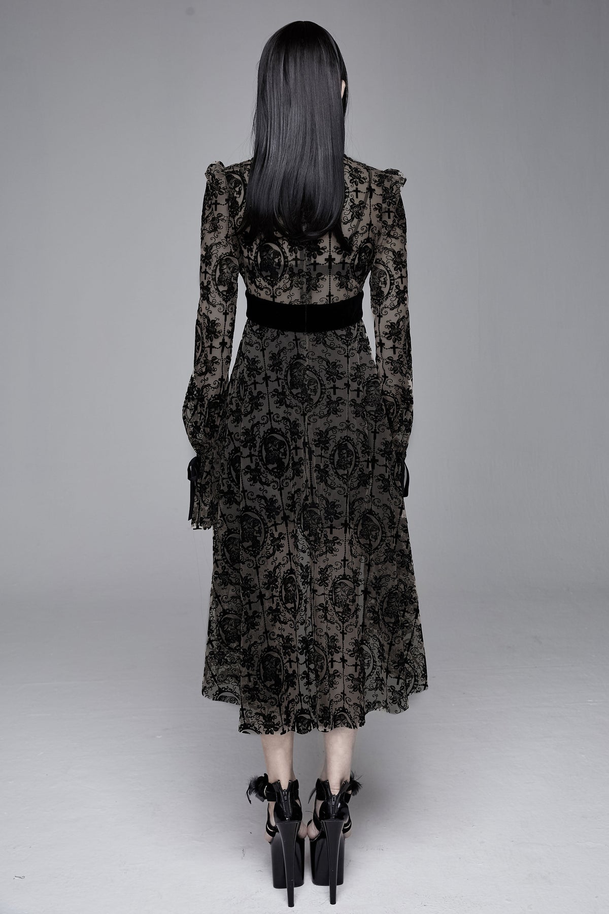 Women's Gothic Lace Cameo High-Low Dress – XS–3XL