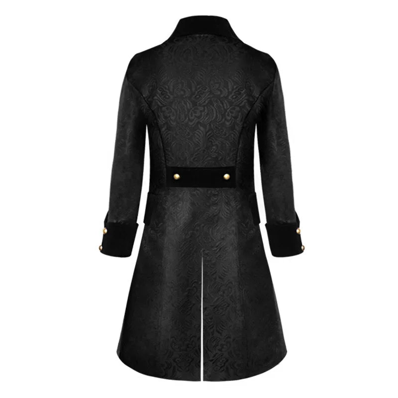 Men's Vintage Tailcoat – Black, Sizes S–4XL