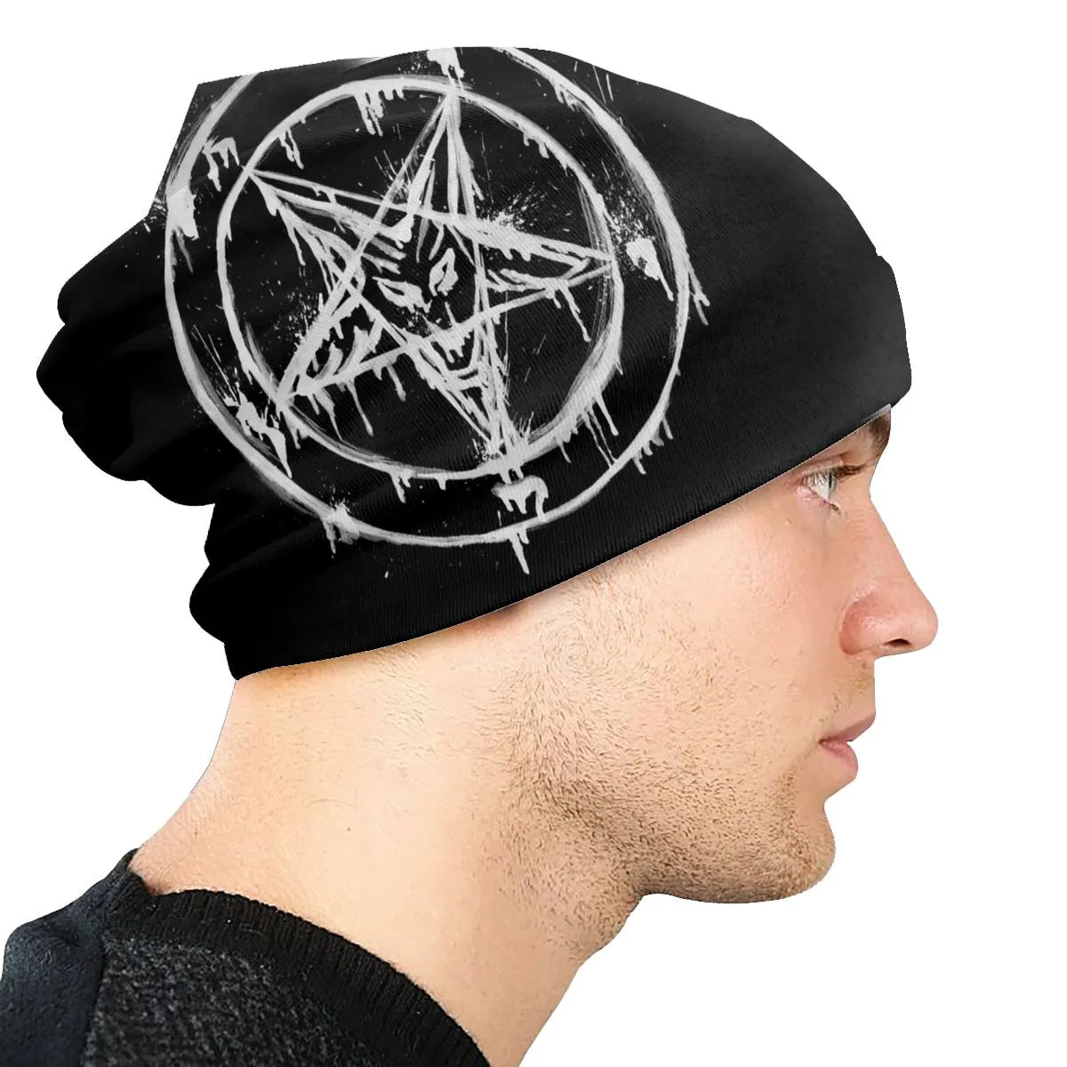 Unisex Gothic Beanie – Black, One Size