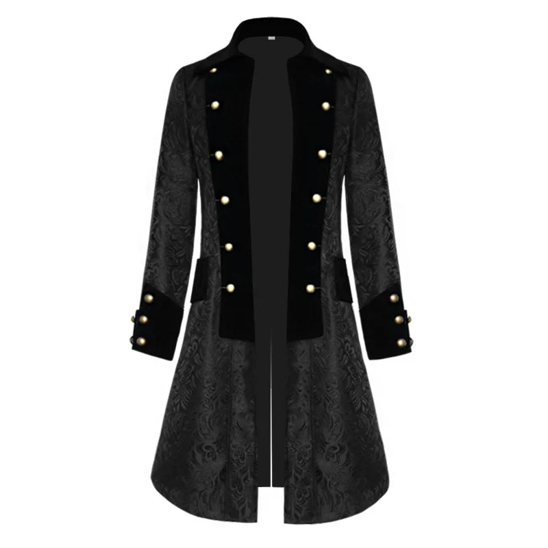 Men's Vintage Tailcoat – Black, Sizes S–4XL