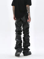 Men's Black Gothic Faux Leather Trousers – Slim Style