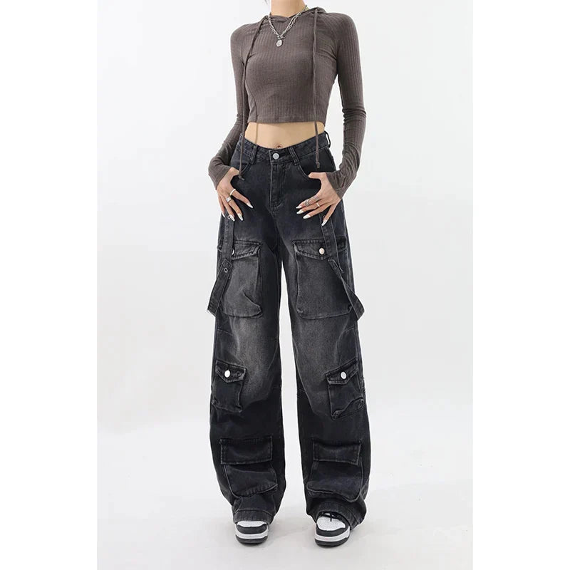 Women's Black Vintage Trousers – S–3XL