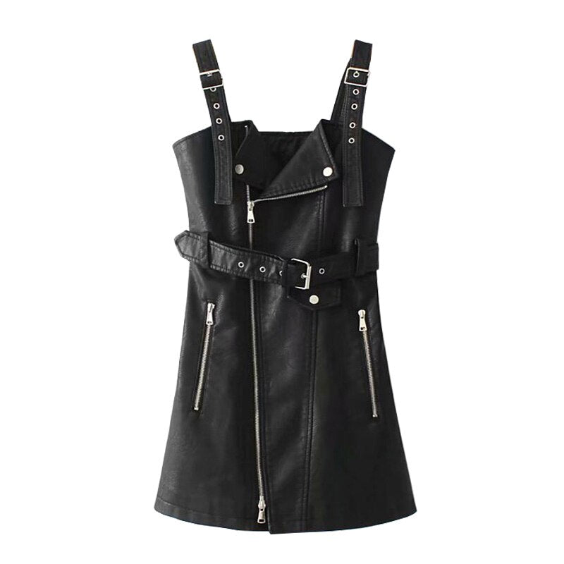 Women's Faux Leather Gothic Dress – 4 Colours