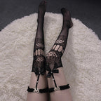 Women's Knee-High Socks with Bow & Garter Detail