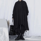 Irregular-Hem Gothic Longline Shirt