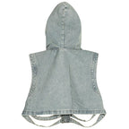 Skeleton Hooded Denim Vest