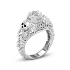 Floral Skull Ring – Alloy with Cubic Zirconia