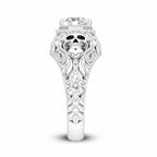 Floral Skull Ring – Alloy with Cubic Zirconia