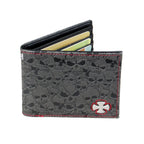 Men's Black Gothic Embossed Skull Bifold Wallet