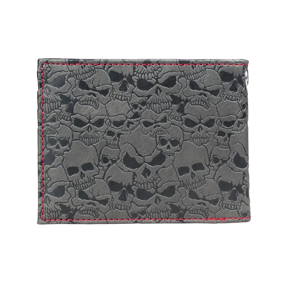 Men's Black Gothic Embossed Skull Bifold Wallet