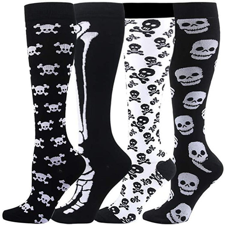 Gothic Skull Knee-High Socks