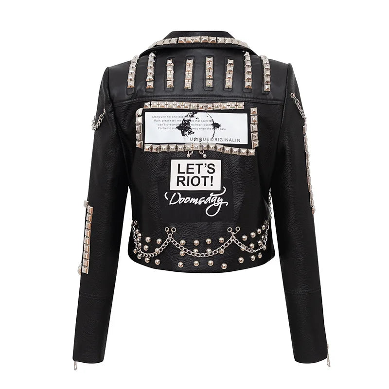 Women's Black PU Leather Jacket – S–XXL