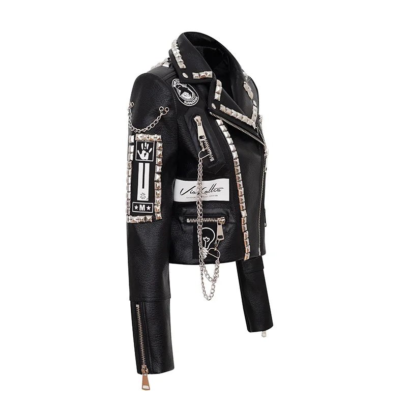 Women's Black PU Leather Jacket – S–XXL