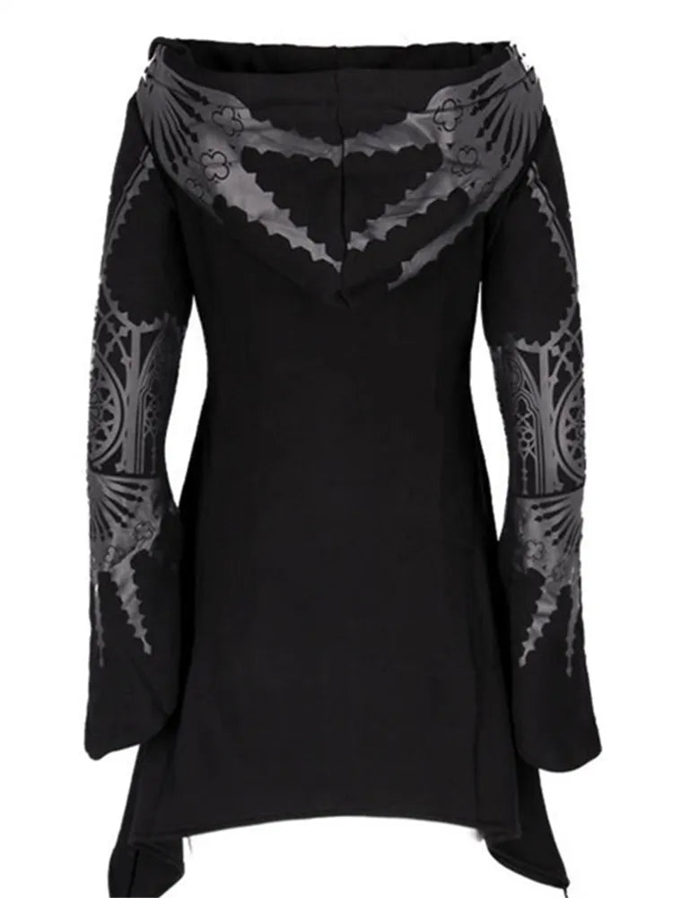 Gothic Hoodie – Black, Sizes S–5XL
