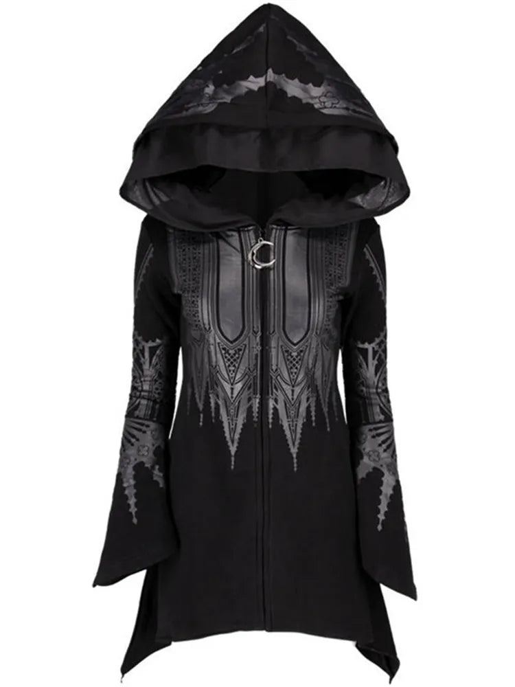 Gothic Hoodie – Black, Sizes S–5XL