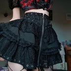 Women's Gothic Lace Mini Skirt – Black