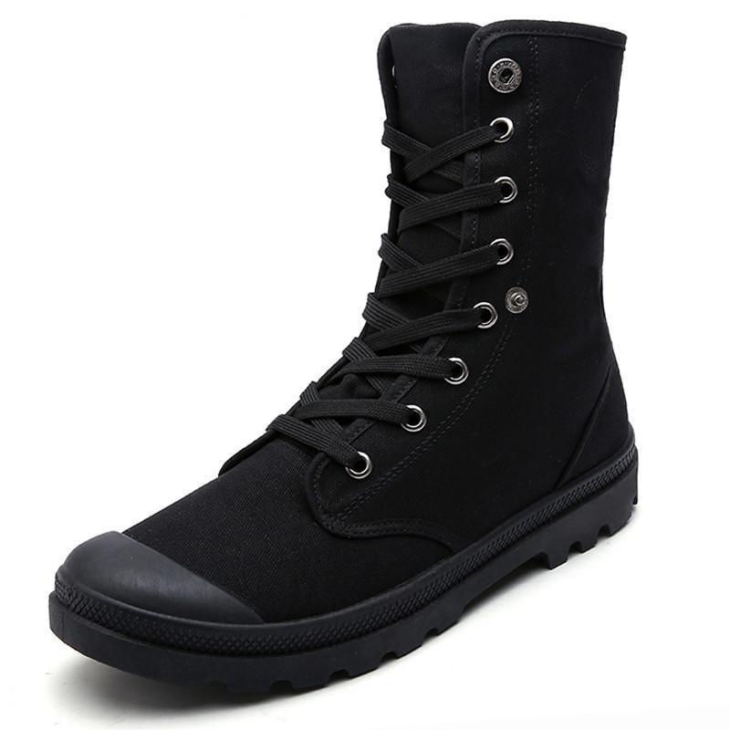 Men's Gothic Tactical Combat Ankle Boots – PU Leather