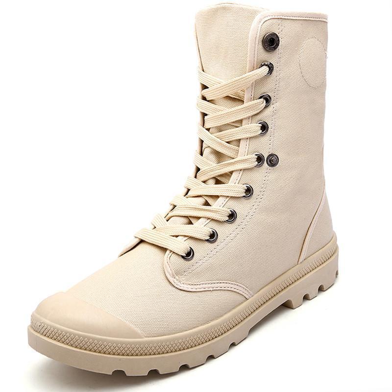 Men's Gothic Tactical Combat Ankle Boots – PU Leather