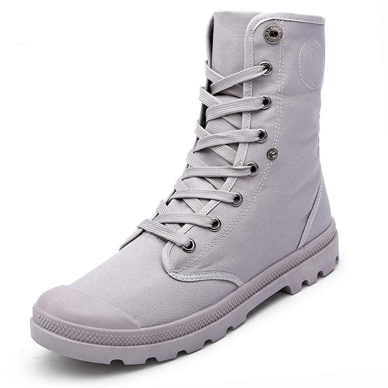 Men's Gothic Tactical Combat Ankle Boots – PU Leather