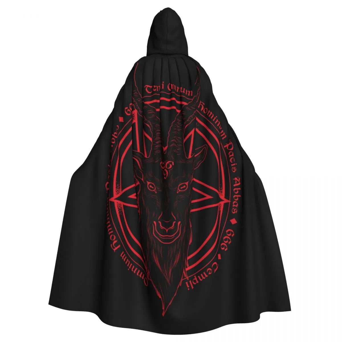 Baphomet Reversible Hooded Gothic Cape – Black