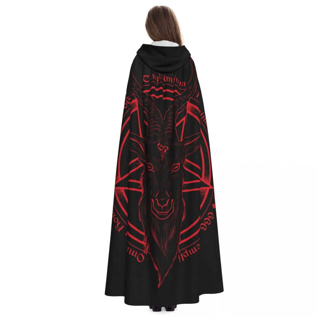 Baphomet Reversible Hooded Gothic Cape – Black