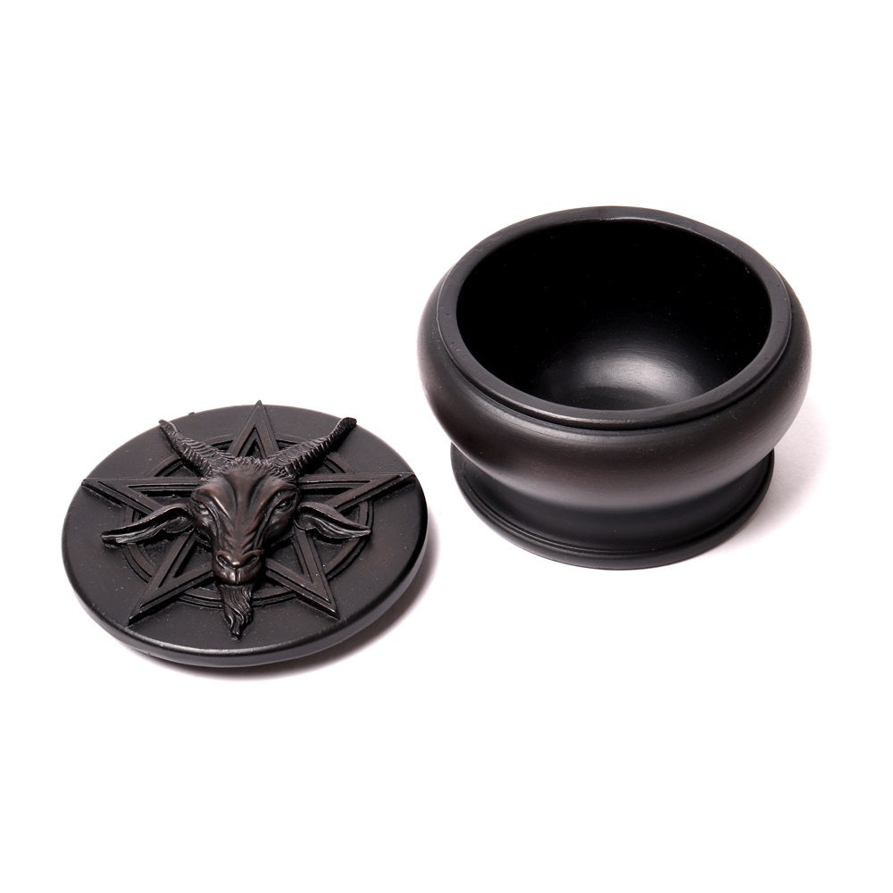 Black Baphomet Resin Trinket Box
