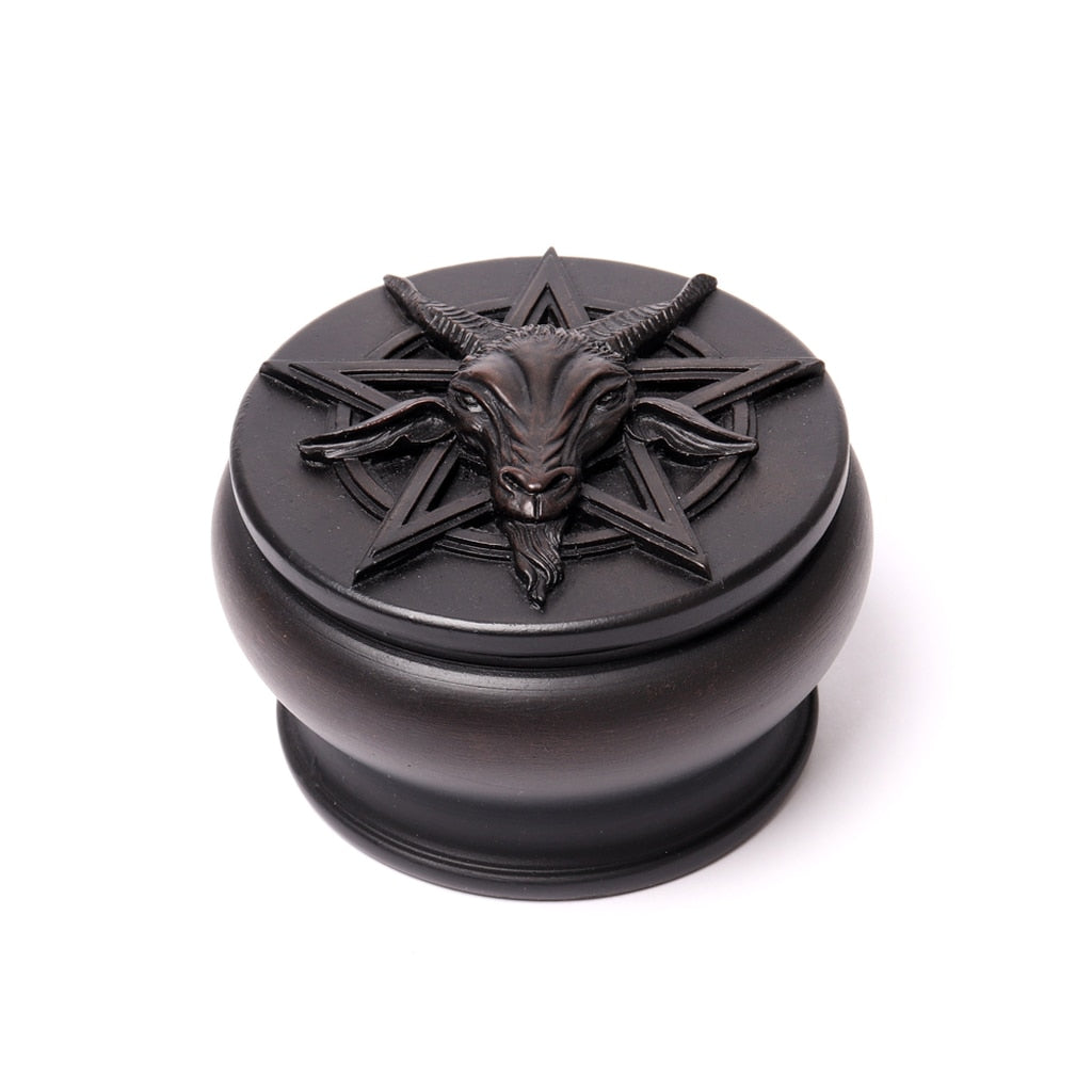 Black Baphomet Resin Trinket Box
