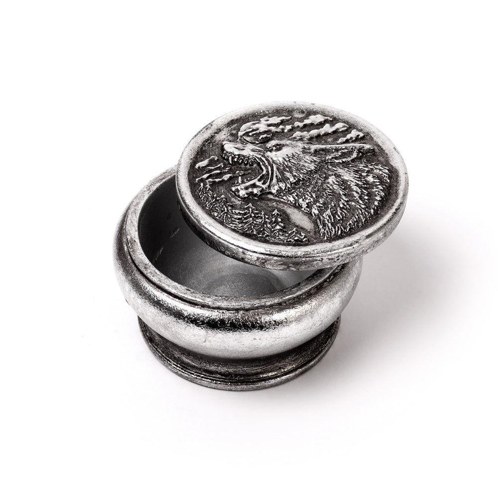 Hour of the Wolf Silver-Tone Resin Trinket Box