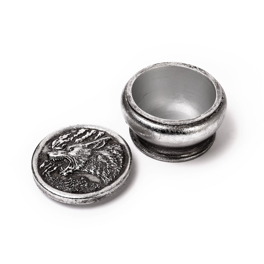 Hour of the Wolf Silver-Tone Resin Trinket Box