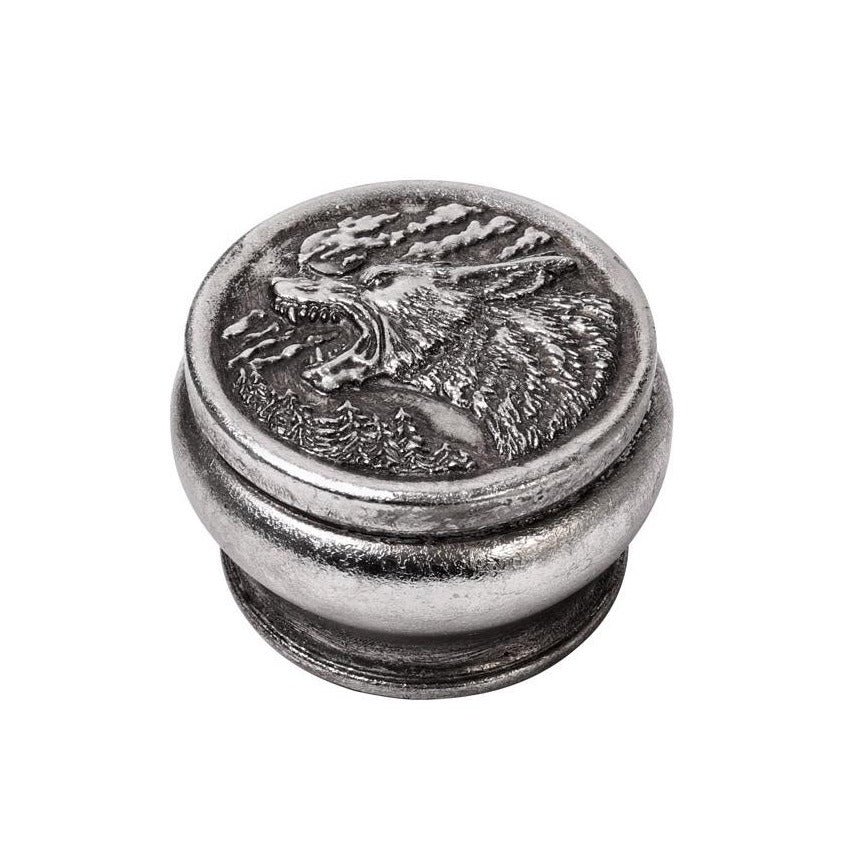Hour of the Wolf Silver-Tone Resin Trinket Box