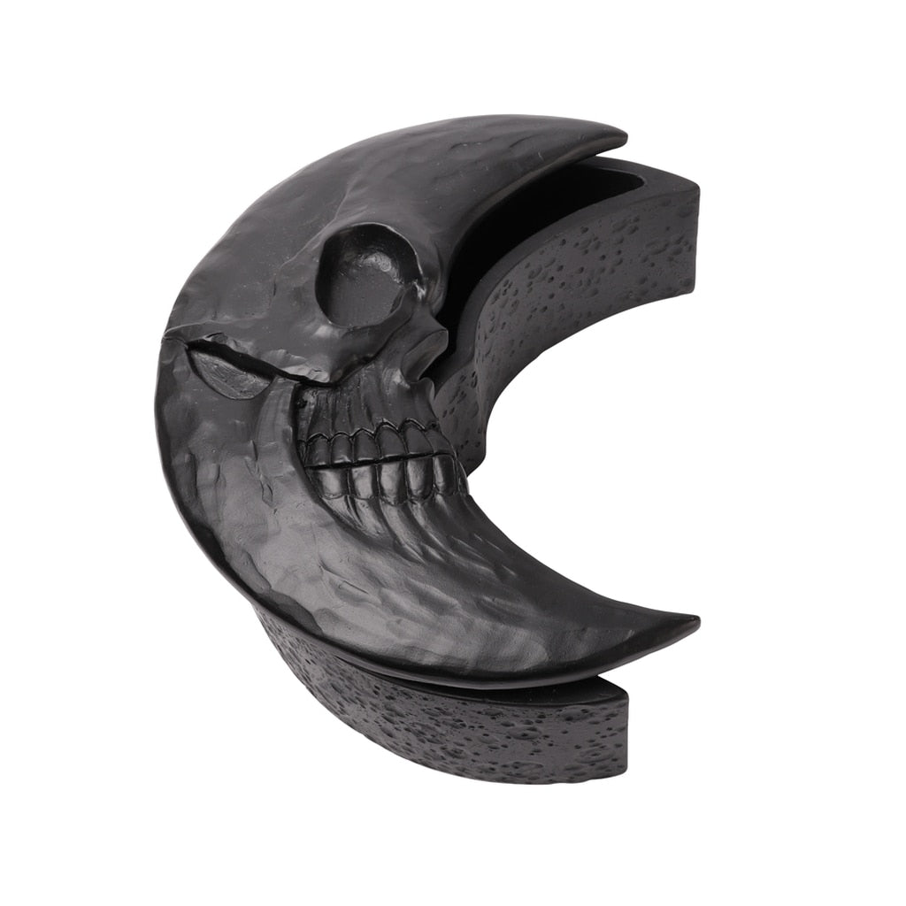 Black Skull Moon Resin Trinket Box