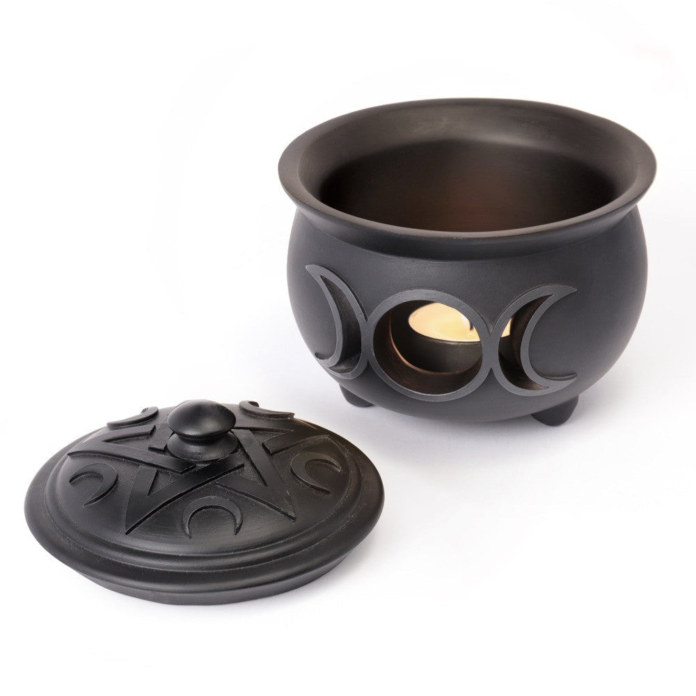 Triple Moon Resin Cauldron Pot