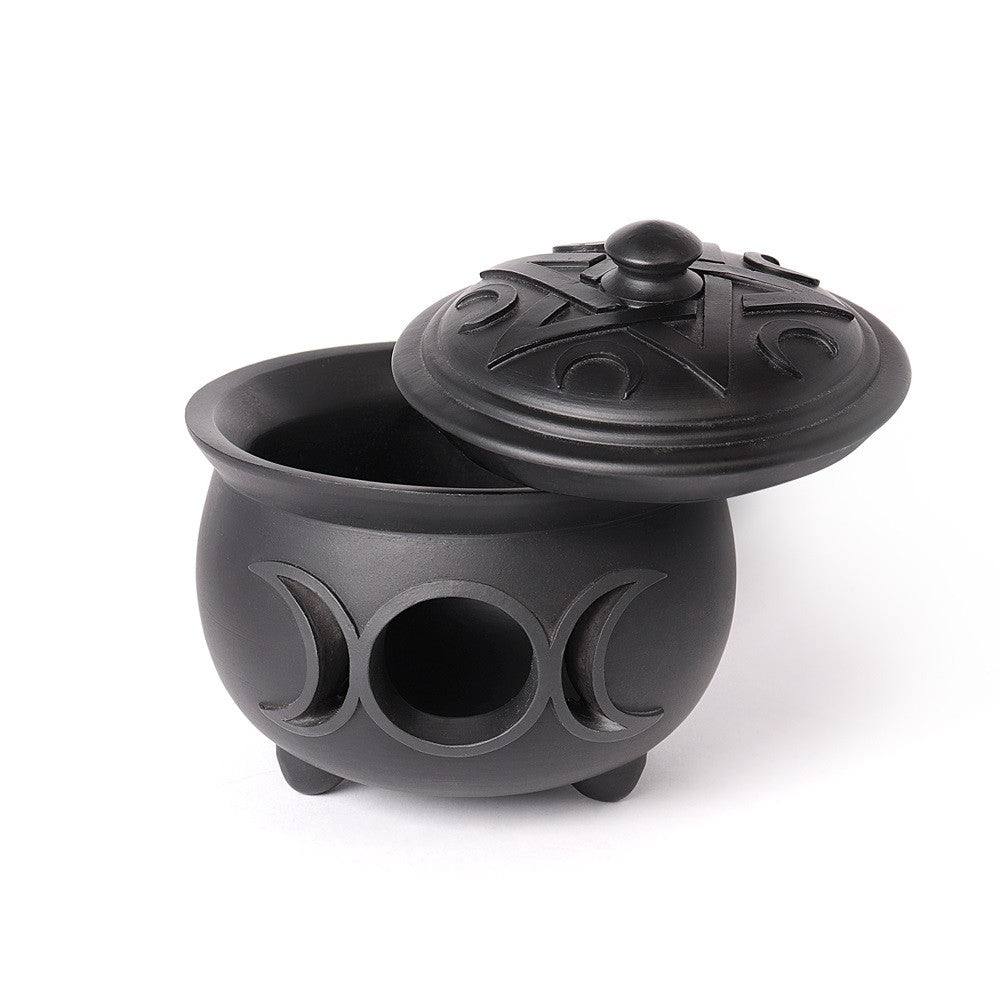 Triple Moon Resin Cauldron Pot