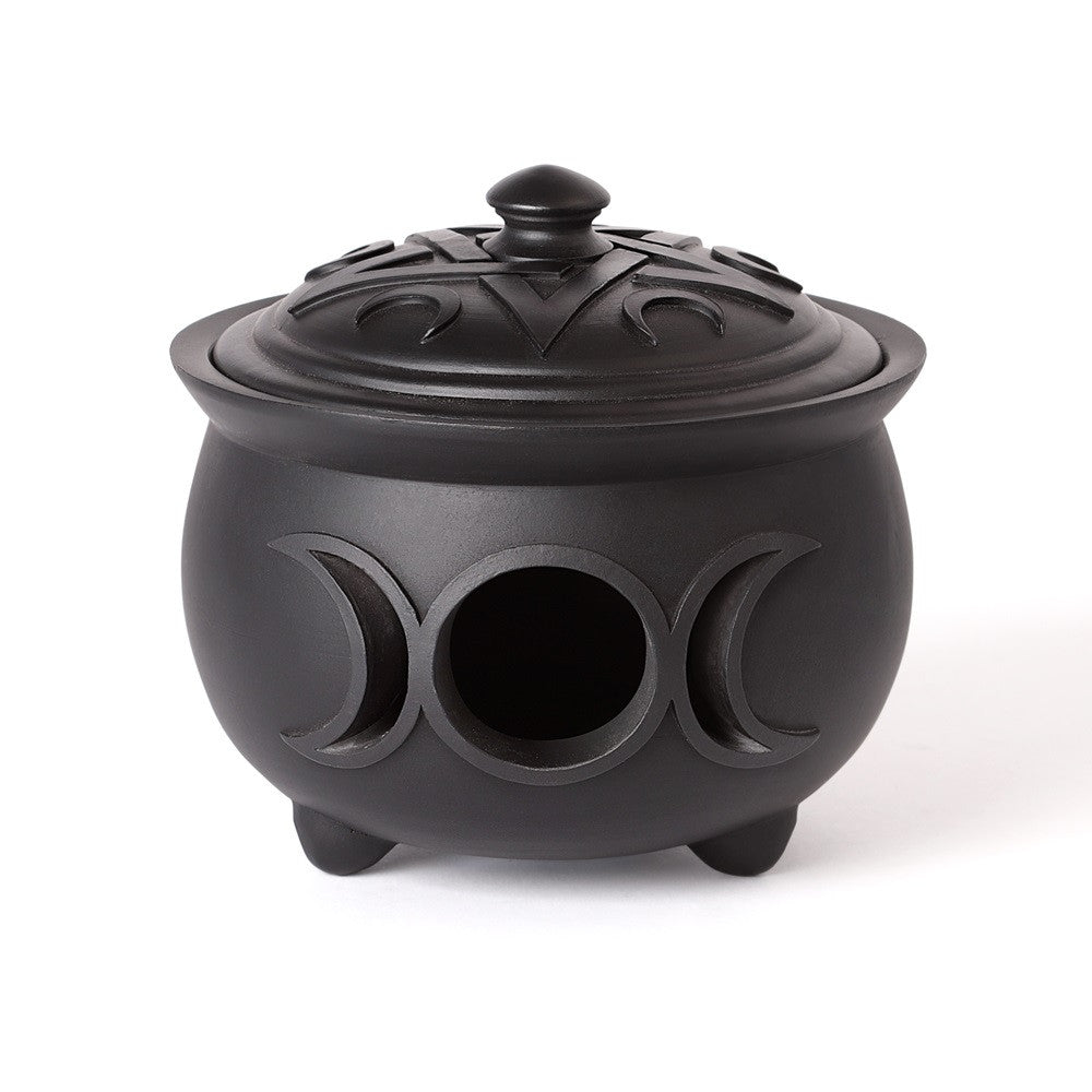 Triple Moon Resin Cauldron Pot