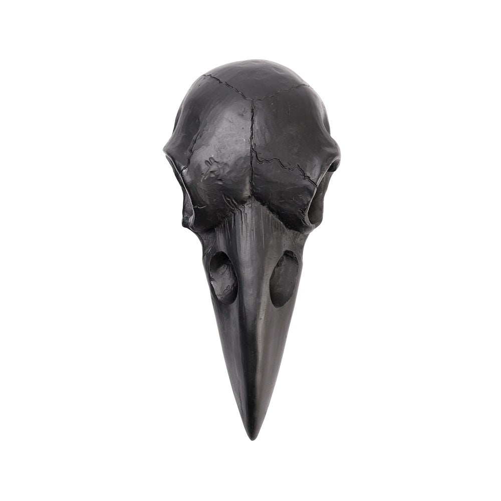 Raven Skull Resin Hand Mirror – Black