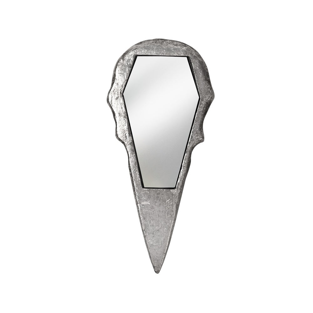 Raven Skull Resin Hand Mirror – Silver