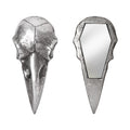 Raven Skull Resin Hand Mirror – Silver