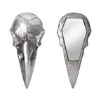 Raven Skull Resin Hand Mirror – Silver