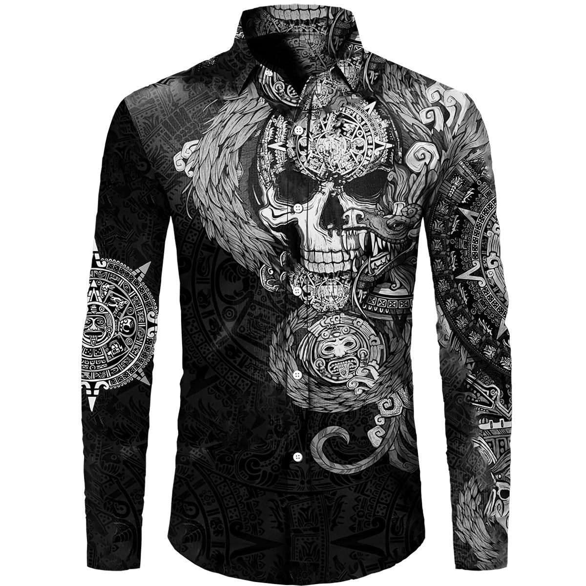 Men's Gothic Skull Long Sleeve Shirt – Nordic Print