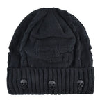 Men's Gothic Metal Skull Knit Beanie – 3 Colours