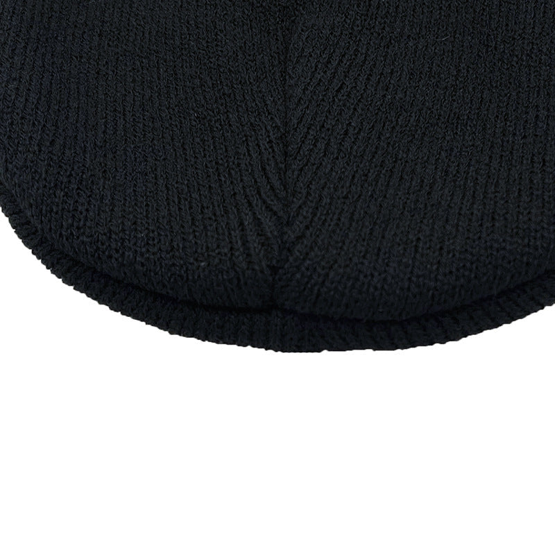 Gothic Embroidered Skull Beanie – Knit Hat