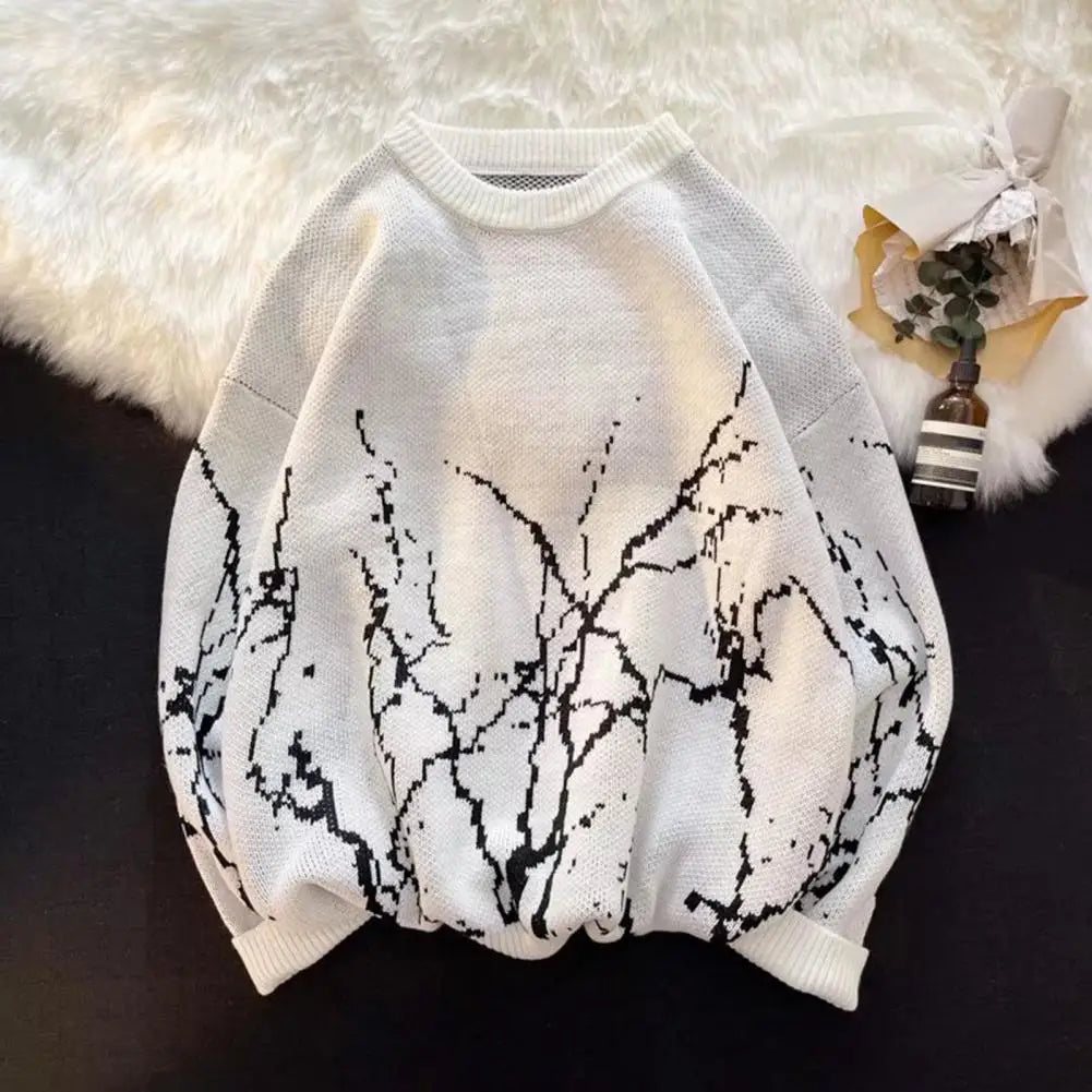 Warm Round-Neck Knitted Pullover
