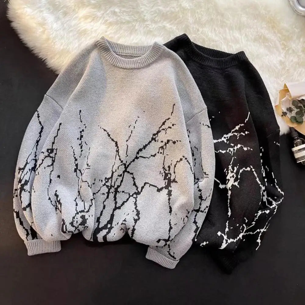 Warm Round-Neck Knitted Pullover