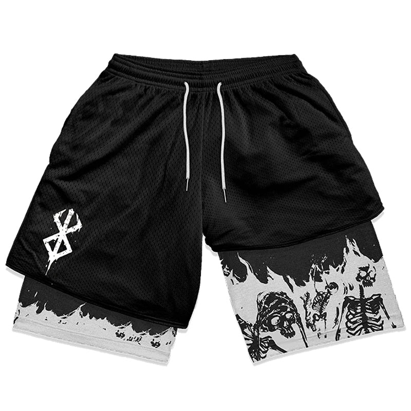Men's Black Gothic Shorts – Cotton & Polyester Blend