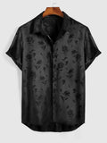 Men's Black Gothic Rose Shirt – Short Sleeve – S–XXL