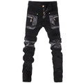 Men's Gothic Zipper-Panel Skinny Pants – Faux Leather