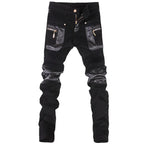 Men's Gothic Zipper-Panel Skinny Pants – Faux Leather