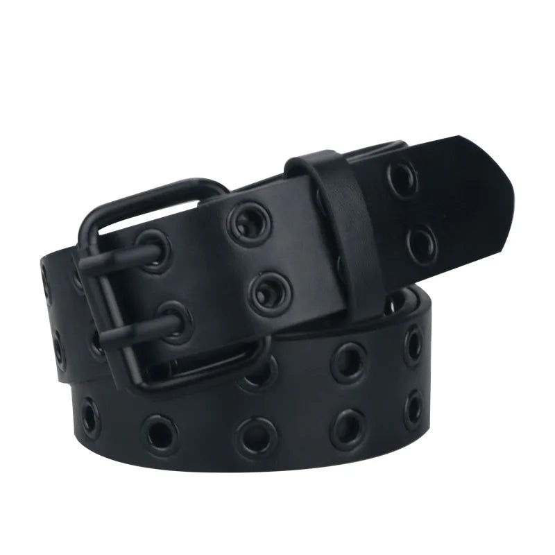 Faux Leather Belt – Black, 3.7 cm Wide