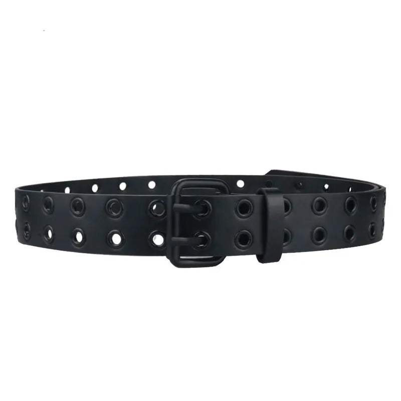 Faux Leather Belt – Black, 3.7 cm Wide